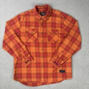 Troll Co Plaid Flannel Pearl Snap Western Shirt Men Large Multicolor Pockets